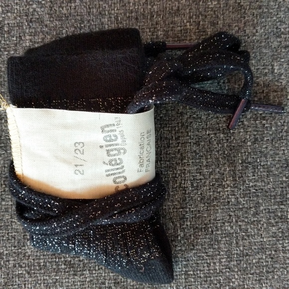 NWT Collegien Victoire Glitter Ribbed Crew Socks With Shoelace - Picture 11 of 16
